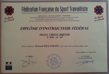 diplome d'instructeur fédérale FFST de small circle jujitsu