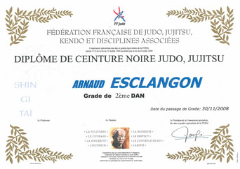 diplome de judo jujitsu FFJDA